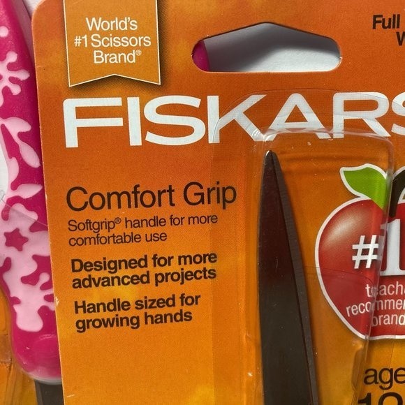 3 Fiskars Pink Comfort Grip Pointed Scissors - Picture 2 of 13